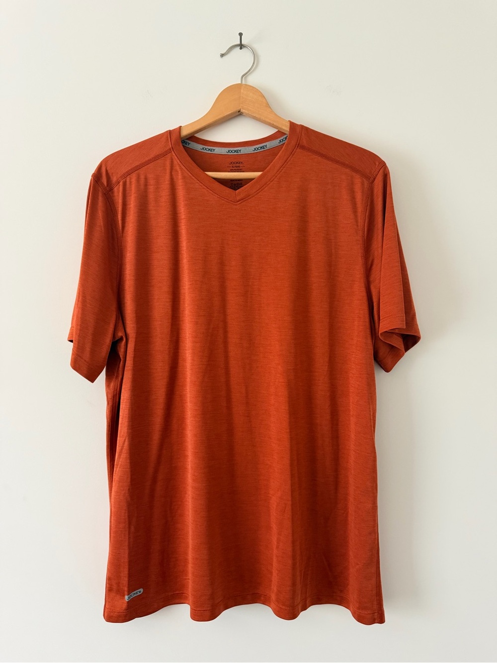 Jockey Men's Dry Fit Orange V-Neck Tee